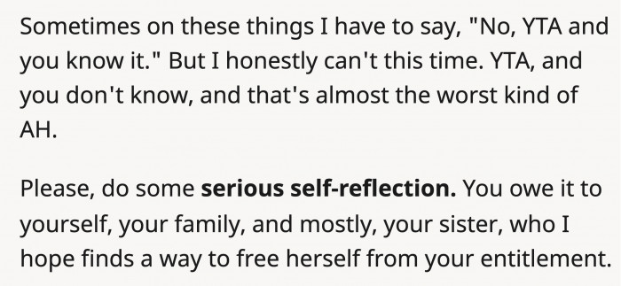 I fear OP's sister is way too kind to actually leave her alone despite the entitlement.