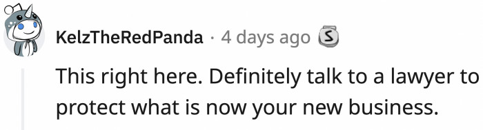 It's for her and her children if the husband pulls more stunts like this in the future.