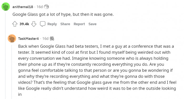 12. Google Glass made people uncomfortable
