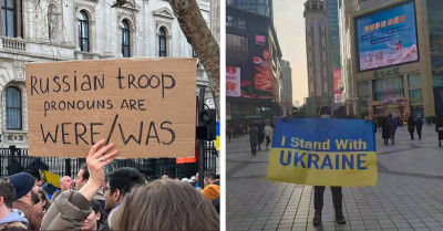 Citizens Of The World Are Sending Powerful Messages Of Resistance Against The Russian Invasion Of Ukraine