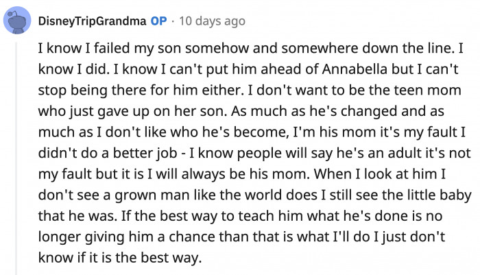 OP still sees it as her responsibility to correct Julius and his actions.