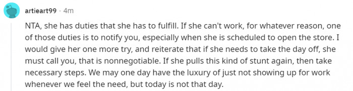 Calling before taking the day off is a must