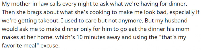 My MIL calls every night