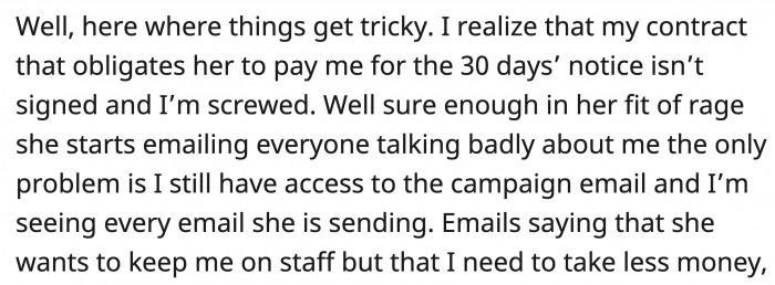 The rest of OP's rightful revenge can be read below: