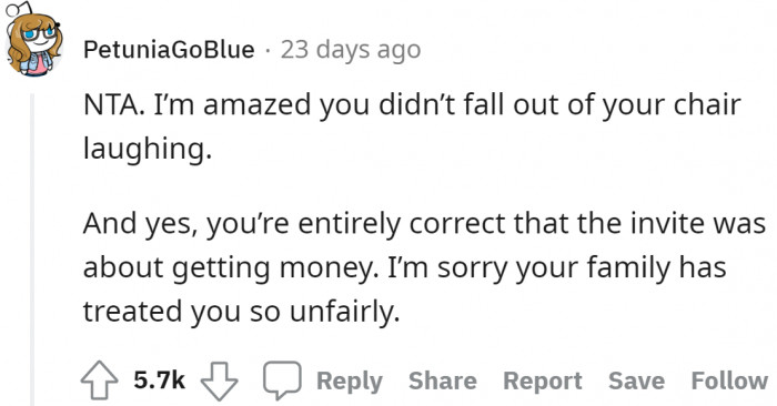 The sole purpose of the invite