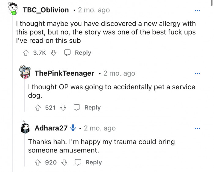 By far one of the best screw-ups, and it makes for a good story.