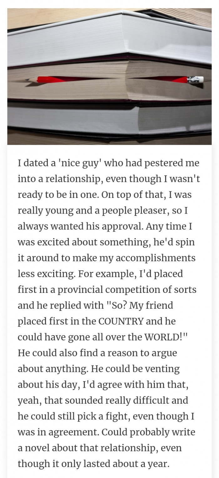 6. He is invalidating your achievements and making you feel inferior.