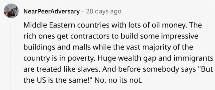 People provided insights about first-world countries, but their underdevelopment isn’t common knowledge