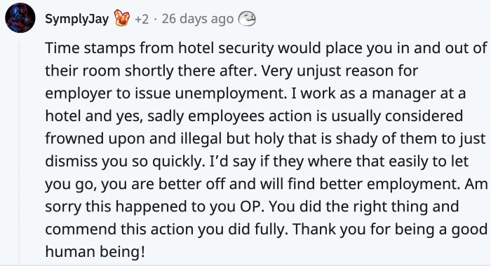 OP's side of the story was dismissed, and a company that treats its employees this way is not an ideal company.