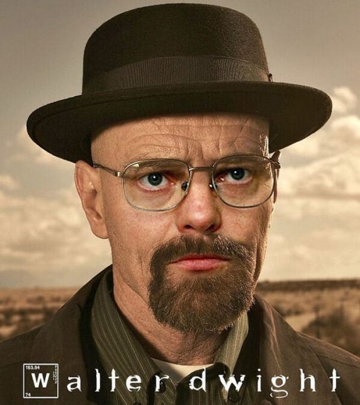 3. Mashup photo of Dwight Schrute and Walter White