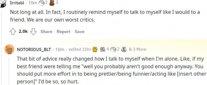 We are our own worst critics...