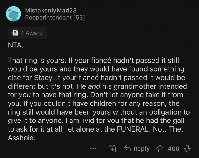 Asking at the funeral made it even worse.