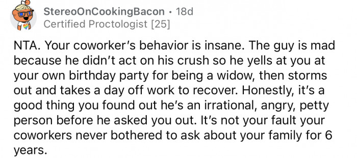 If the coworkers were that close of friends with her, they would have known about her relationship status.