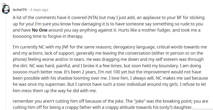 Her boyfriend deserves an applause for sticking up for her