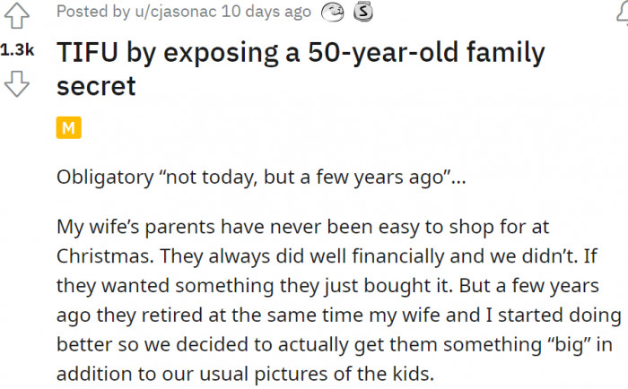 Here's what the husband posted on Reddit: