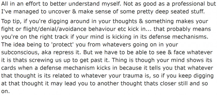Some great tips from a Reddit user in case you want to learn about psychology in relation to your mental health.