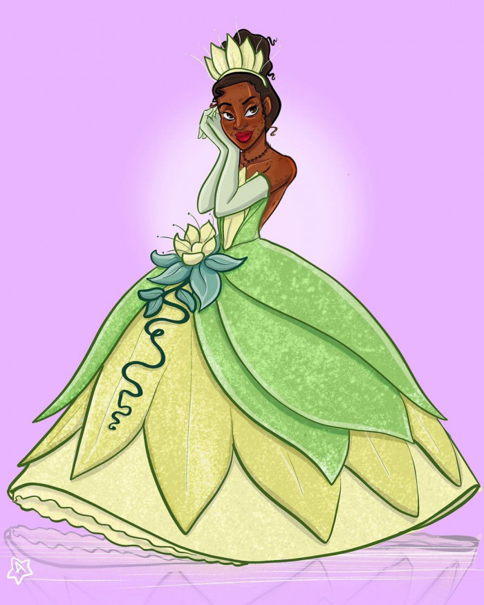 8. Here is Princess Tiana from The Princess and the Frog with Hyperpigmentation