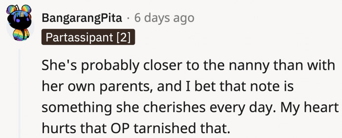 She wouldn't read it multiple times if it didn't mean a lot. It's something that OP should have concluded on her own