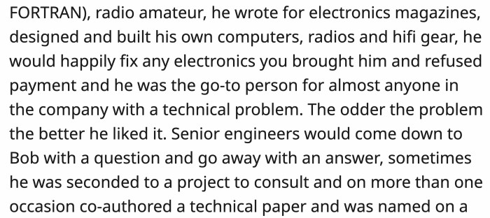 His credentials and how cool he is