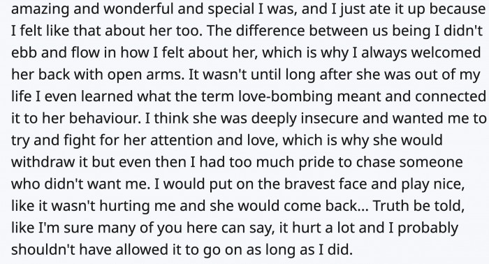 pattern, especially if the feelings are this strong.