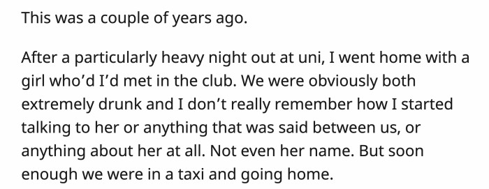 The night started with some drinks and meeting a stranger