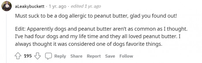 Dogs and peanut butter