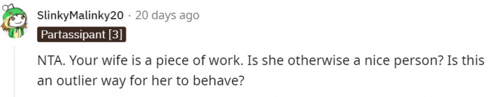 OP says she's the sweetest person on the planet... I wonder why she became greedy then.