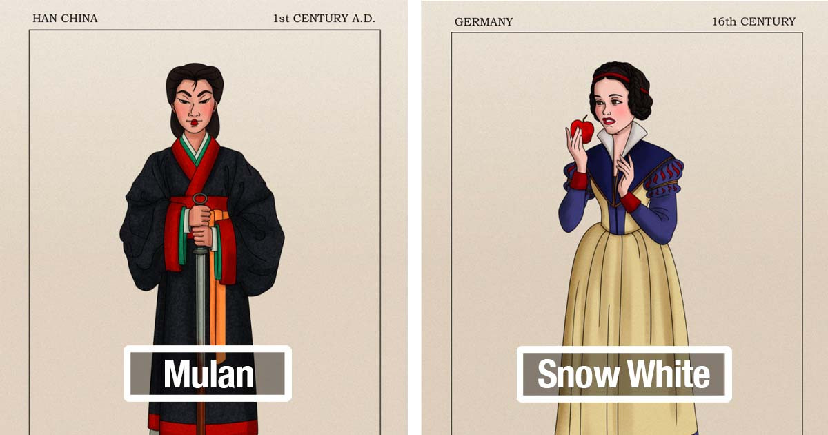Illustrator Depicts Disney Characters In A More Historically Accurate Style