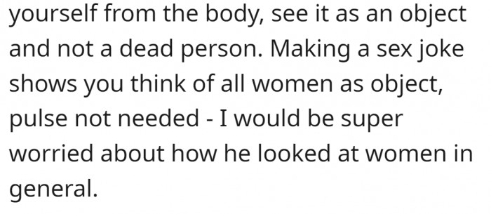 Sex joke about a dead body...