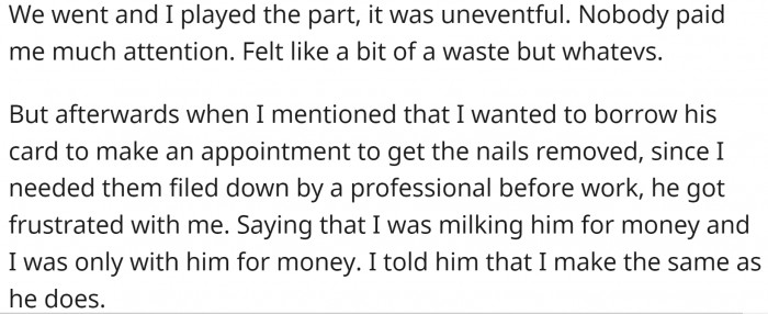 They went out, and she played her part.