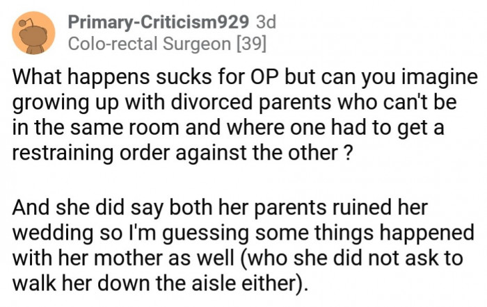 Have to consider what the daughter went through as well