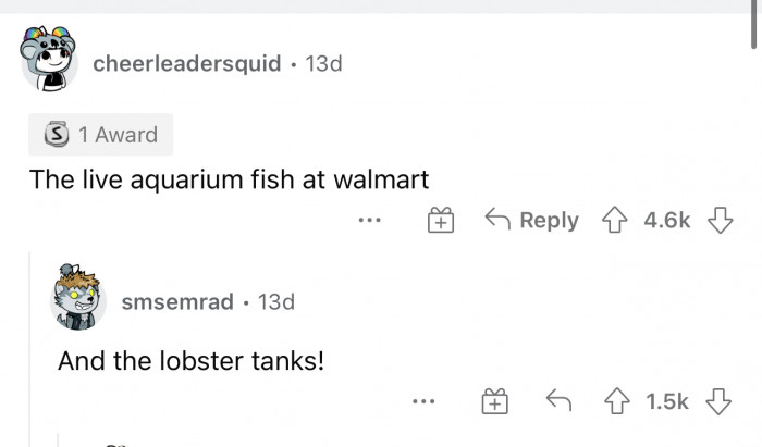The live fish will be missed.
