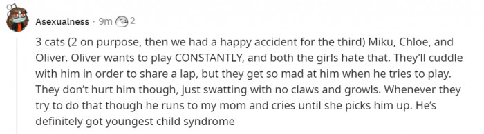 10. The youngest child syndrome. And all he wanted to do is play.