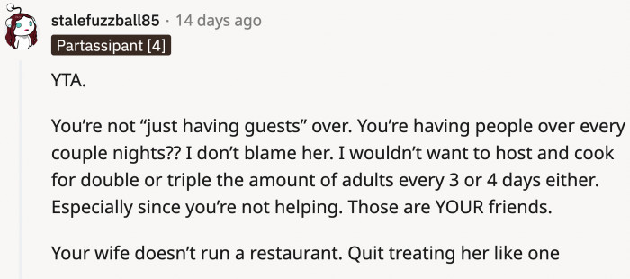 Reddit rallied behind the wife and told OP just how wrong he is