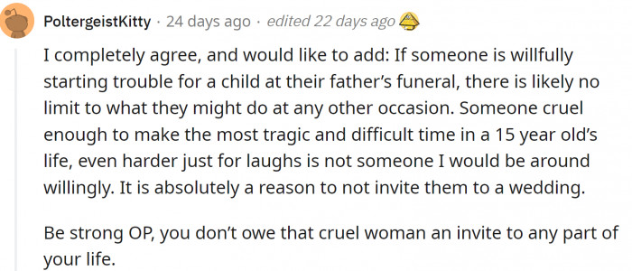 Aunt L can create problems at the wedding...