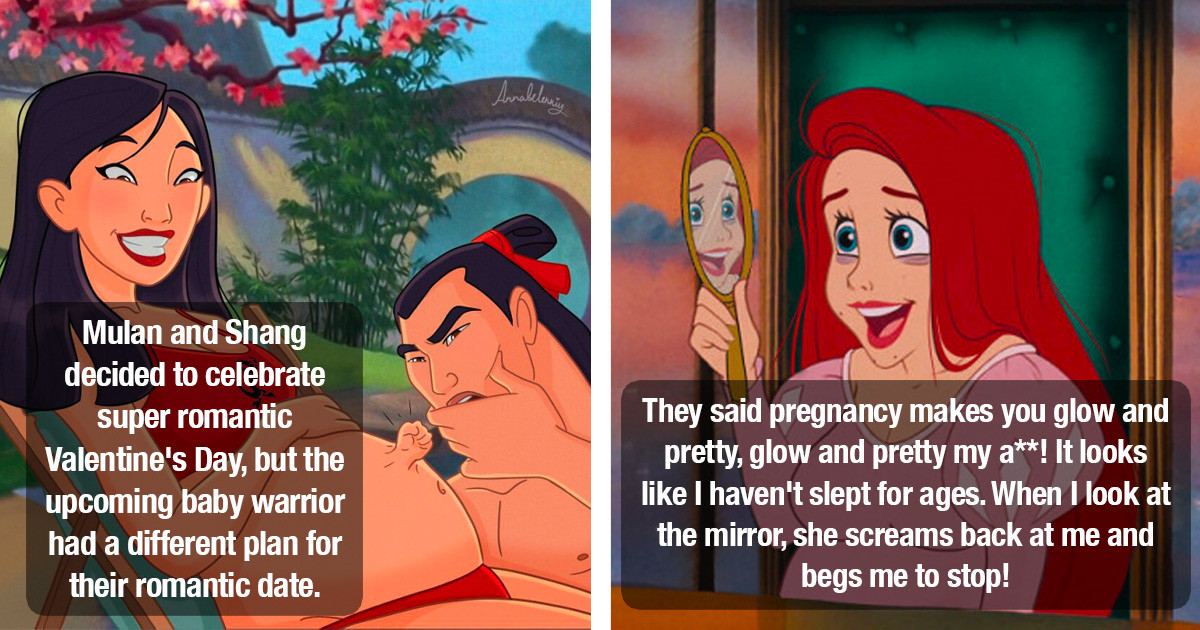 Inspired By Her Own Pregnancy Artist Reimagines Disney Princesses As Pregnant Mothers Trying 