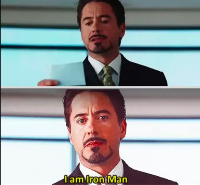 The famous line was all RDJ.