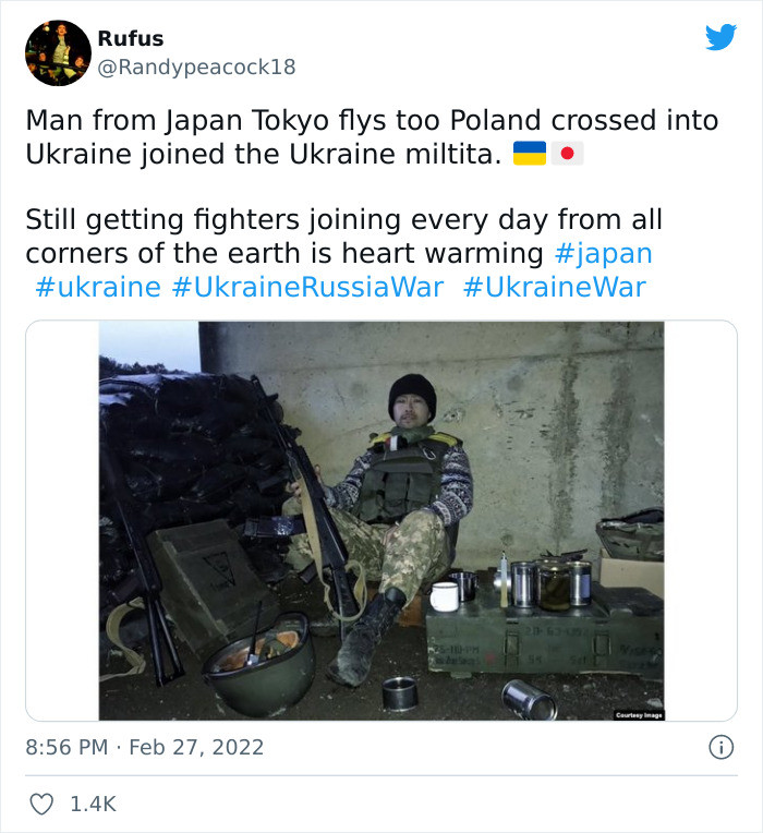 17. Volunteer fighters from all over the world are flying in to stop Putin's war