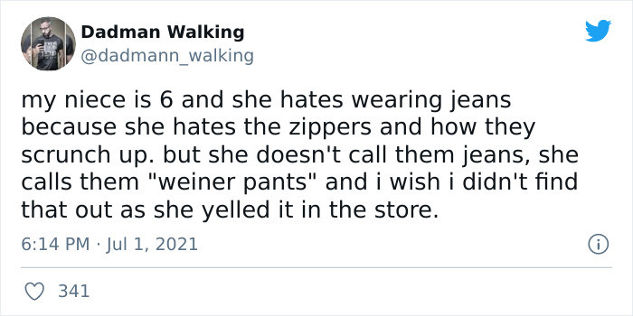 36. This kid doesn't like wearing weiner pants.