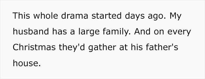 The family would usually gather at the OP’s father-in-law’s house