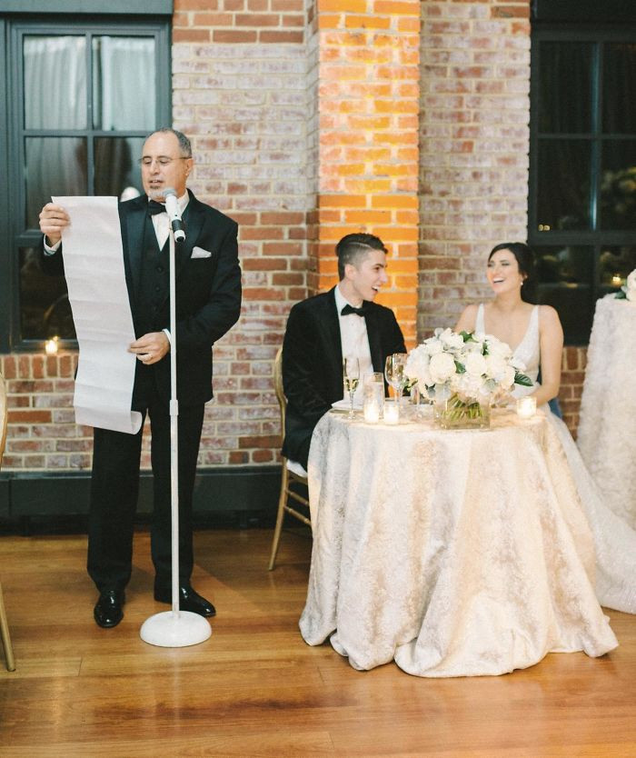 27. Told my dad he had only a one-page toast