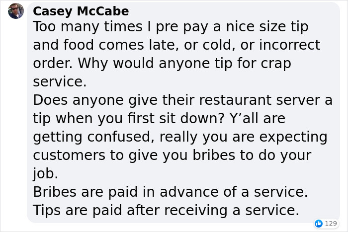 The difference between bribes and tips...