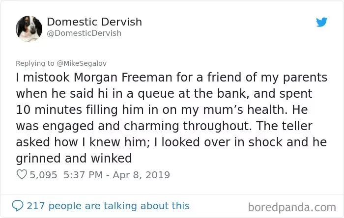 Mistaking Morgan Freeman for a family friend