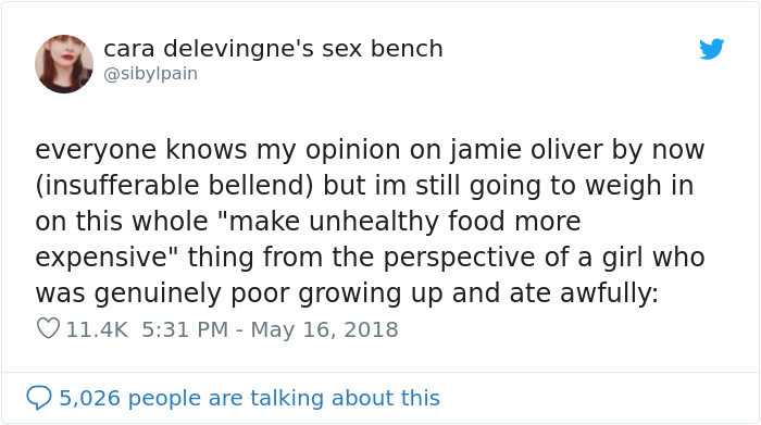 The thread begins by acknowledging that Jamie Oliver was campaigning to add a 