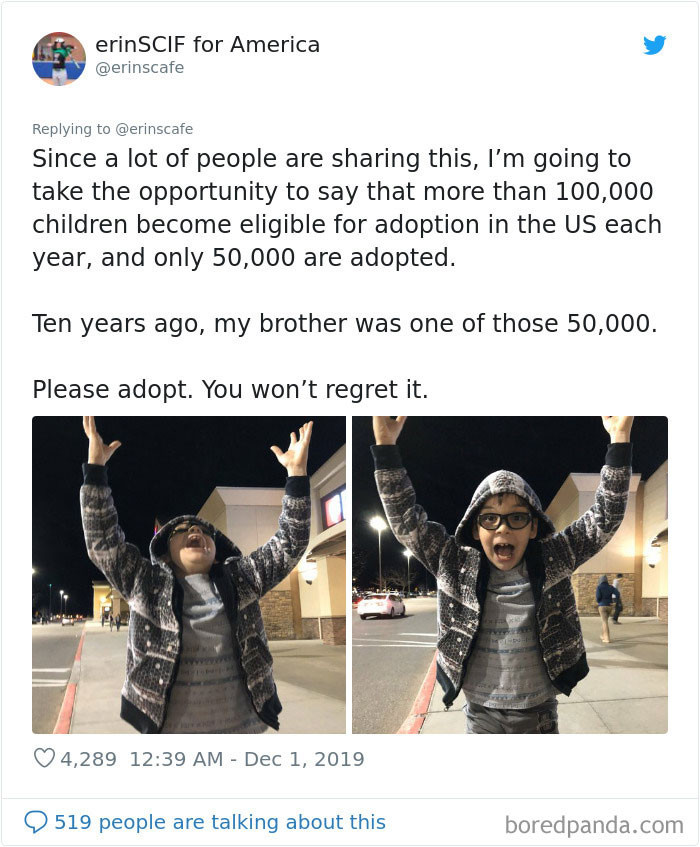 Along side that, she offered up startling statistics about adoption gaps that more people really need to read.