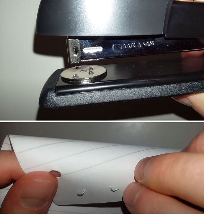 Most staplers have two functions, you can switch between them by rotating the base plate 