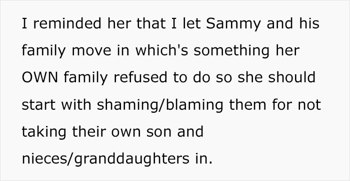 OP Reminded His Wife That No One Else Would Take Them In