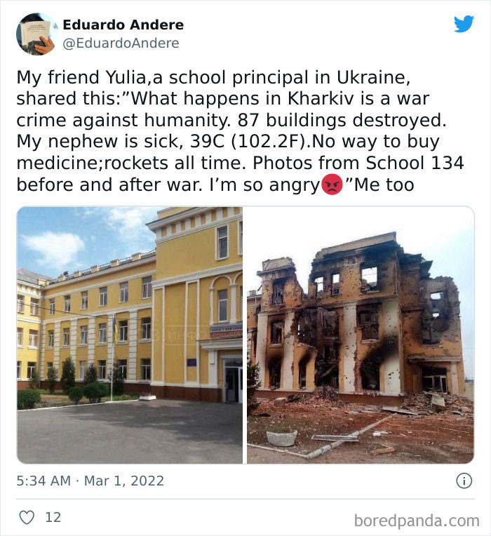 1. This is just one of the schools in Ukraine which has been destroyed so far.