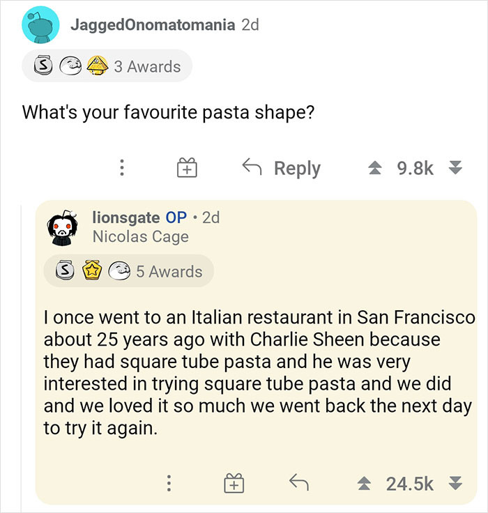2. Favorite pasta shape