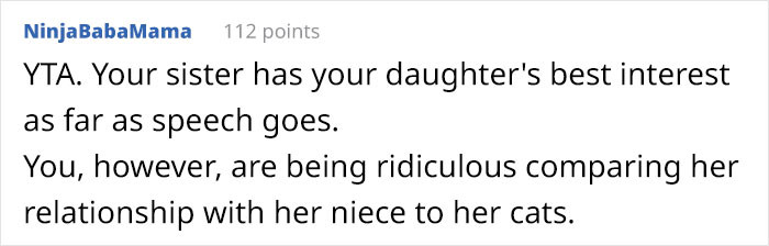 Niece and cats are not the same.